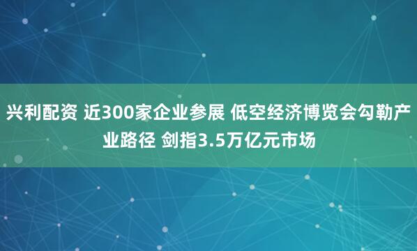 兴利配资 近300家企业参展 低空经济博览会勾勒产业路径 剑指3.5万亿元市场