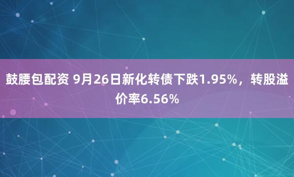 鼓腰包配资 9月26日新化转债下跌1.95%，转股溢价率6.56%